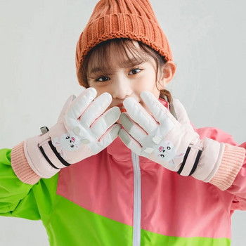 Παιδικά γάντια κινουμένων σχεδίων Πυκνωμένα ζεστά χειμερινά γάντια σκι με πέντε δάχτυλα για παιδιά αντιανεμικά αγόρια κορίτσια Αξεσουάρ για το χιόνι 4-12 ετών