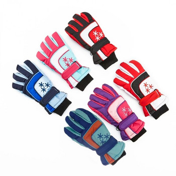 9-15Y Παιδικά γάντια σκι Fleece Ζεστά γάντια Snowboarding Γάντια σκι για εφήβους Γάντια χειμερινής ποδηλασίας Χοντρά ζεστά γάντια