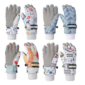 1 ζευγάρι παιδικά γάντια Winter fleece Ζεστά γάντια κινουμένων σχεδίων Παιδικά χοντρά γάντια για σκι εξωτερικού χώρου για αγόρια και κορίτσια 4-12 ετών