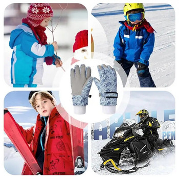 1 чифт детски ръкавици зимни поларени топли анимационни ръкавици детски дебели ръкавици за ски на открито за момчета и момичета 4-12 години