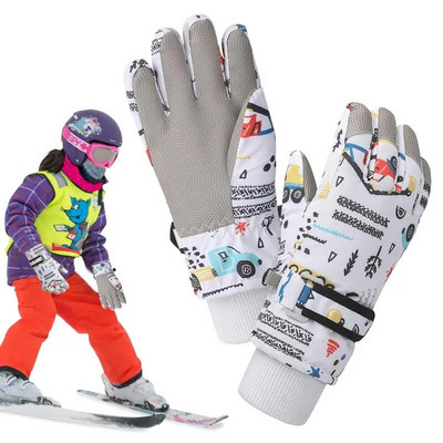 1 pereche de mănuși pentru copii din lână de iarnă mănuși calde de desene animate pentru copii mănuși groase de schi în aer liber pentru băieți și fete 4-12 ani