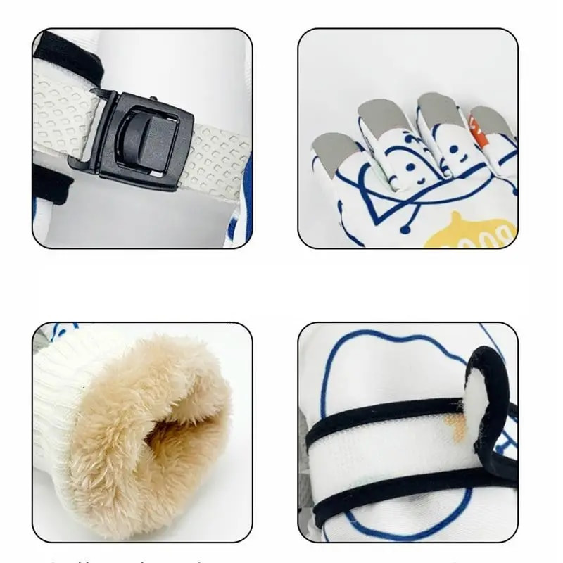 1 чифт детски ръкавици зимни поларени топли анимационни ръкавици детски дебели ръкавици за ски на открито за момчета и момичета 4-12 години