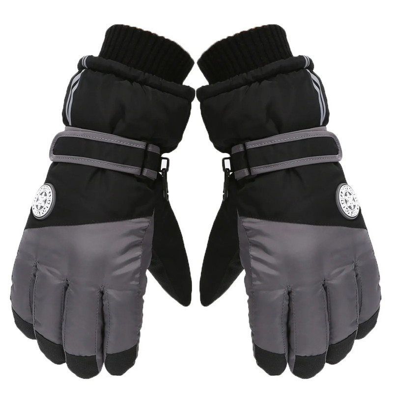 15-18 години Зимни детски ски ръкавици Деца Момчета Момичета Снежни кънки Сноуборд Ветроустойчиви Топли ски ръкавици Ръкавици за спорт на открито