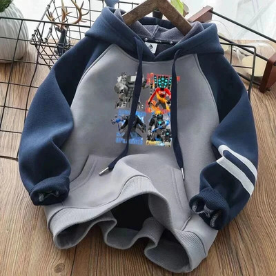 Skibidi Tualetas Vaikų megztinis Animacinių filmų žaidimas Ilgomis rankovėmis megztinis su gobtuvu Kasdienis Harajuku gatvės aprangos megztinis berniukams, mergaitėms