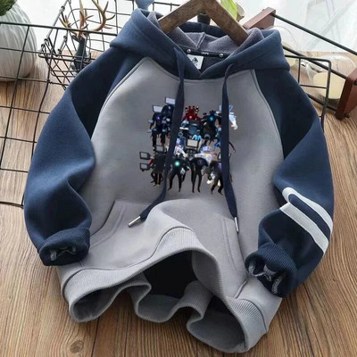 Skibidi Tualetas Vaikų megztinis Animacinių filmų žaidimas Ilgomis rankovėmis megztinis su gobtuvu Kasdienis Harajuku gatvės aprangos megztinis berniukams, mergaitėms