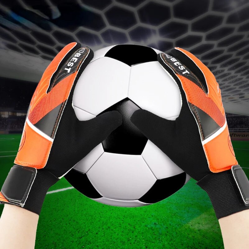 Bērnu vārtsargu cimdi mākslīgās ādas futbola vārtsarga cimdi Pilnīgi pirkstu roku aizsargcimdi pretsadursmes futbola aksesuāri