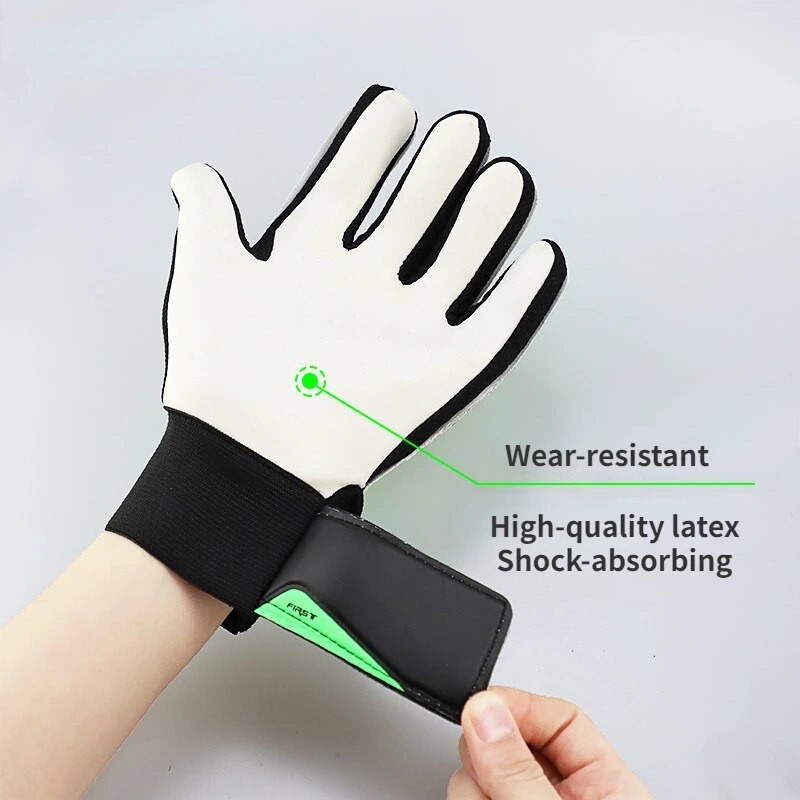 Bērnu vārtsargu cimdi mākslīgās ādas futbola vārtsarga cimdi Pilnīgi pirkstu roku aizsargcimdi pretsadursmes futbola aksesuāri