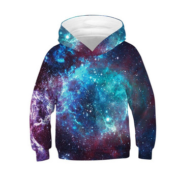Φθινοπωρινές παιδικές κουκούλες Galaxy 3D Print Nebula Kids Loose Coat Junior Teen Child Tops πουλόβερ 5-14 ετών Αθλητικά ρούχα για αγόρι και κορίτσι