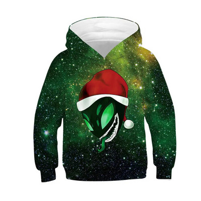 Есен Зима Детски спортни качулки Коледни горнища с качулка Детско свободно палто С дълъг ръкав Спортно облекло 4-13г Пуловер с качулка за момче/момиче