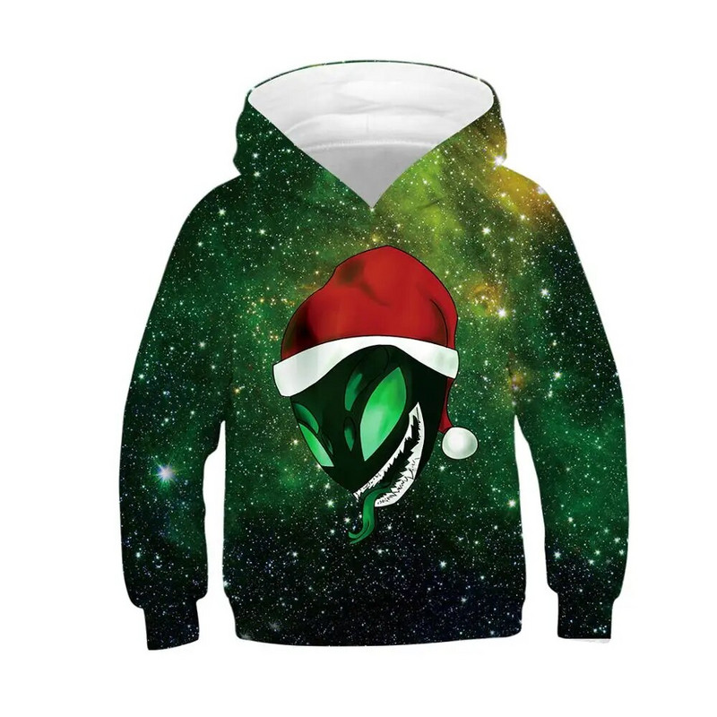 Есен Зима Детски спортни качулки Коледни горнища с качулка Детско свободно палто С дълъг ръкав Спортно облекло 4-13г Пуловер с качулка за момче/момиче