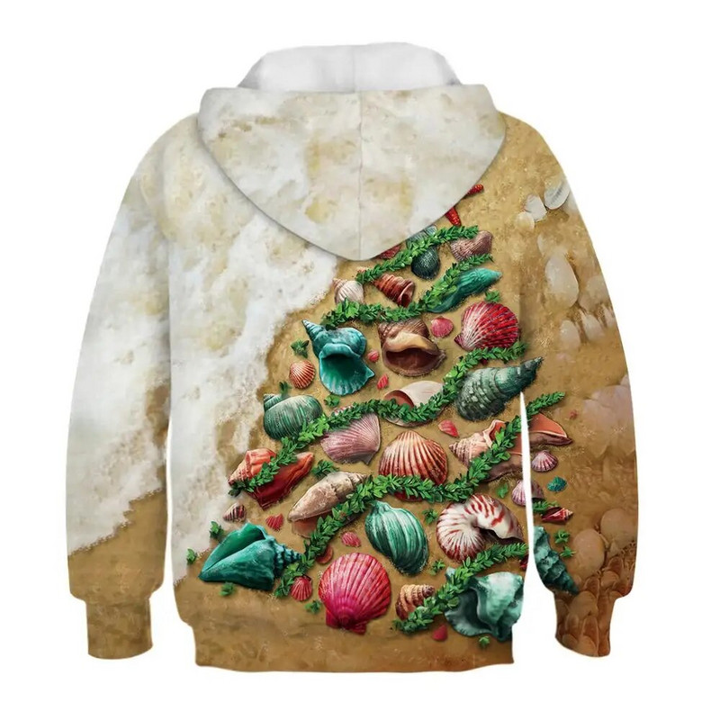 Rudens žiemos vaikiškas megztinis su gobtuvu 3D spausdinta berniuko, mergaičių laisvas megztinis paltas, viršutiniai vaikiški sportiniai megztiniai 5–14 m. vaikiški megztiniai