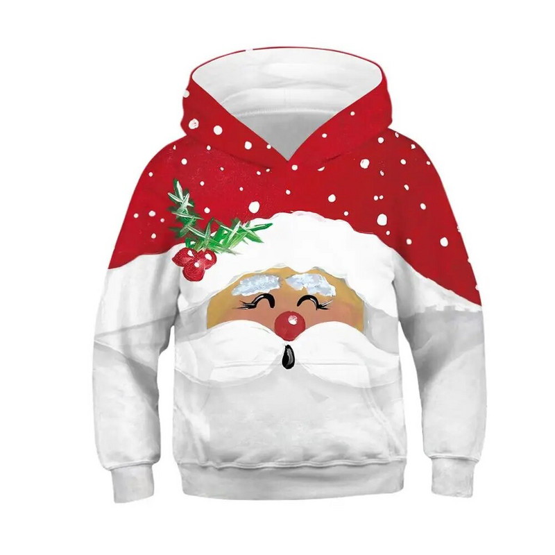 Rudens žiemos vaikiški sportiniai gobtuvai su 3D spausdinimu berniukų mergaičių laisvas megztinis su gobtuvu 5–14 m. vaikų megztiniai, paltai