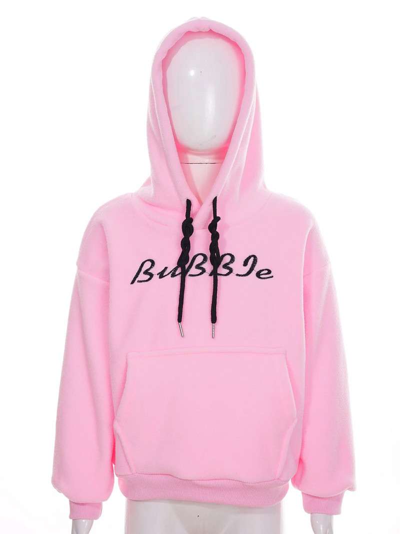 2023 m. ruduo vaikams mergaitėms berniukams šilto vilnonio rašto siuvinėjimo gobtuvas ilgomis rankovėmis raišteliu su gobtuvu megztinis su kišenėmis