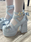 Saldi vintage Mary Janes apavi sievietēm ar zvaigznīti Lolita Kawaii apavi ar platformu Sieviešu loki, jauki dizaineru apavi 2023. gada vasara