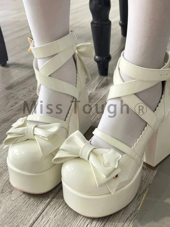 Γλυκά vintage παπούτσια Mary Janes Γυναικεία πόρπη με αστέρι Lolita Kawaii Γυναικεία παπούτσια με φιόγκο, χαριτωμένα επώνυμα παπούτσια Καλοκαίρι 2023