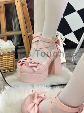 Γλυκά vintage παπούτσια Mary Janes Γυναικεία πόρπη με αστέρι Lolita Kawaii Γυναικεία παπούτσια με φιόγκο, χαριτωμένα επώνυμα παπούτσια Καλοκαίρι 2023