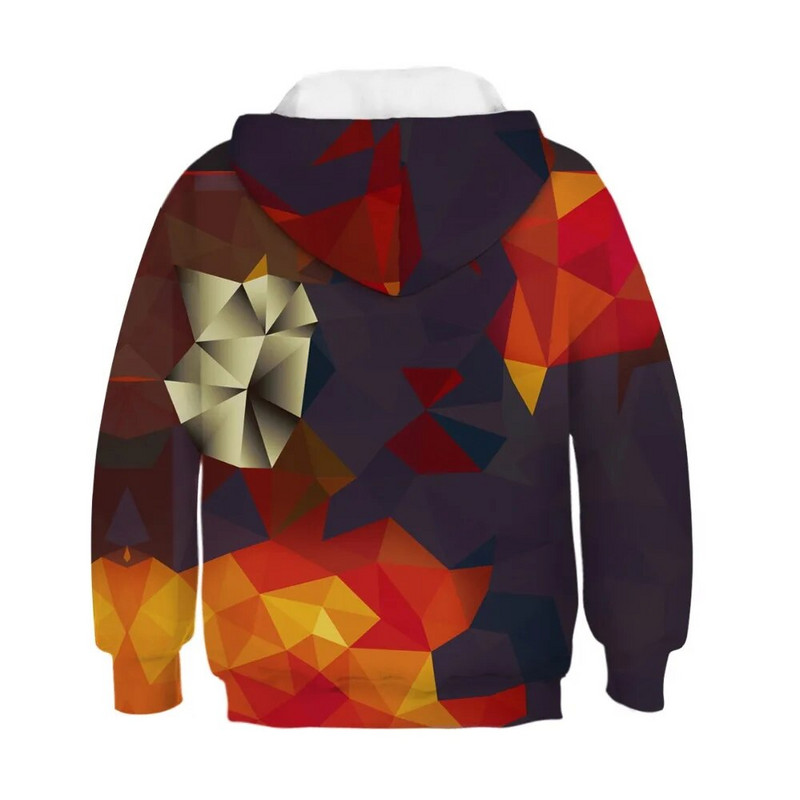 Žieminiai vaikiški sportiniai gobtuvai Geometrijos 3D spauda Vaikiški megztiniai Jaunesniems megztiniai vaikams 4–13 m. kvėpuojantys megztiniai berniukui/mergaitei