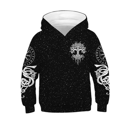 Rudens žiemos vaikiški gobtuvai paltai 3D spauda Vaikiški megztiniai Vaikiški paaugliai sportiniai viršutiniai drabužiai sportinė apranga 5–14 m. berniukų mergaičių megztiniai su gobtuvu