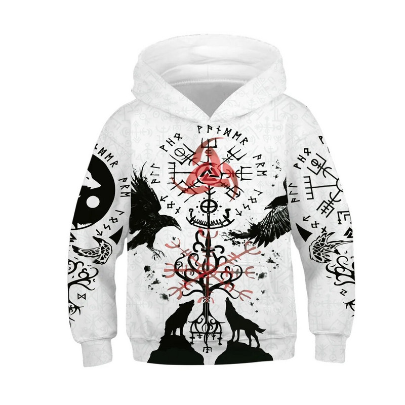 Rudens žiemos vaikiški gobtuvai paltai 3D spauda Vaikiški megztiniai Vaikiški paaugliai sportiniai viršutiniai drabužiai sportinė apranga 5–14 m. berniukų mergaičių megztiniai su gobtuvu