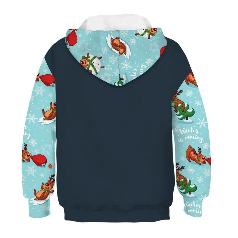 Rudens žiemos vaikiškas megztinis su gobtuvu 3D spausdinta berniuko mergaičių laisvi paltai, viršutiniai vaikų sportiniai gobtuvai 5–14 m. vaikiški megztiniai, sportiniai drabužiai