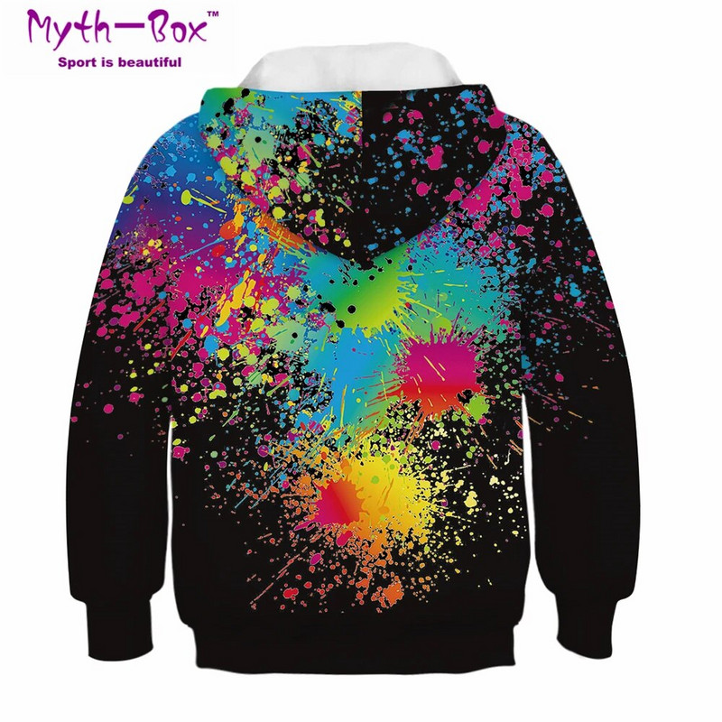 Rudens žiemos vaikiški gobtuvai, dažyti 3D spausdinimu, vaikiški laisvi paltai Jaunesniems vaikams paaugliams bėgimo megztinis 5–14 m. berniukų ir mergaičių palaidinės su gobtuvu