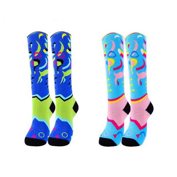Зимни чорапи от мериносова вълна Детски чорапи за ролкови кънки Удебелени топли дълги високи снежни чорапи за момчета и момичета Ски чорапи