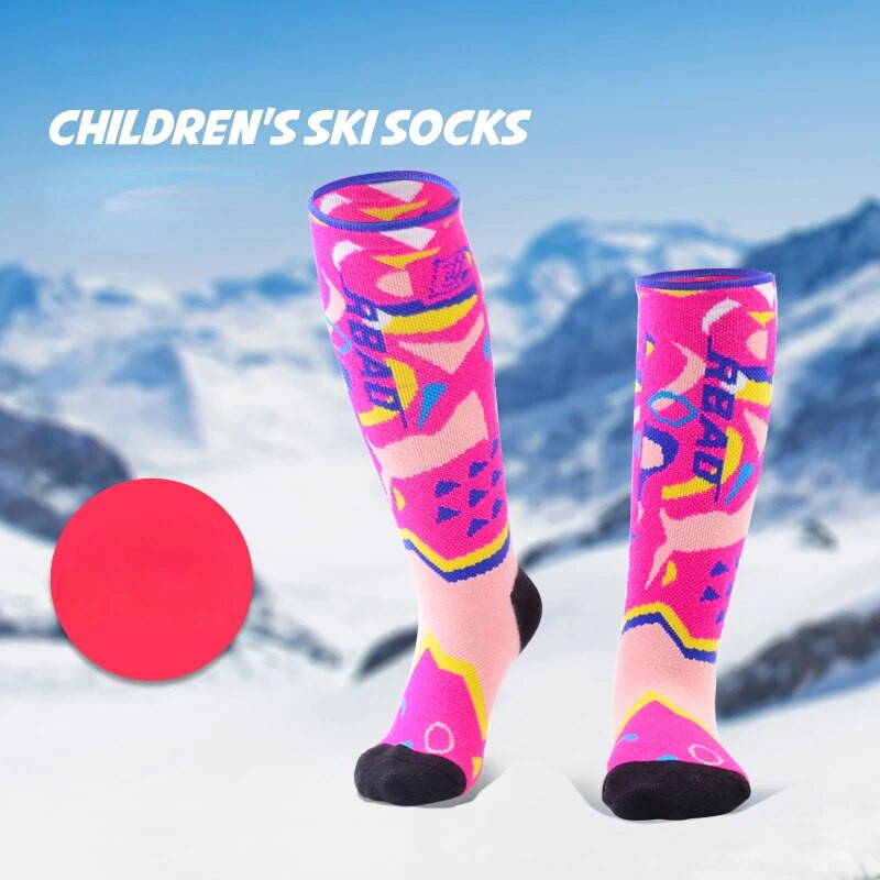 Χειμερινές μάλλινες κάλτσες Merino Παιδικές κάλτσες για πατινάζ Παχύτερες ζεστές μακριές ψηλές κάλτσες σκι για αγόρια και κορίτσια