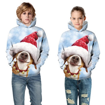 Φθινοπωρινές χειμερινές παιδικές κουκούλες Χριστουγεννιάτικο παλτό Παιδικό φούτερ Junior Child Teen Hoody Tops Αθλητικά 5-14 χρονών για αγόρια με κουκούλα