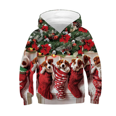 Rudens žiemos vaikiški megztiniai kalėdiniai paltai Vaikiški megztiniai jaunesniems vaikams paaugliams su gobtuvu sportinė apranga 5-14 m berniukų megztiniai su gobtuvu