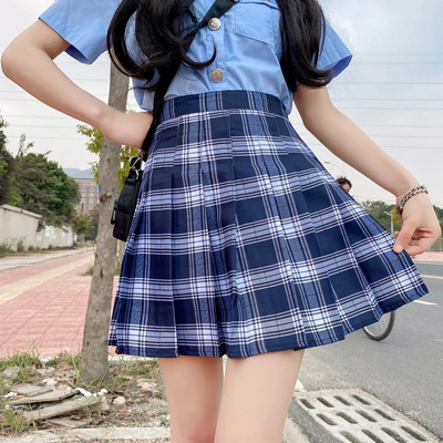 Must miniseelik Naiste tenniseseelik Kõrge vöökohaga plisseeritud seelik Kawaii valge seelik tennisepüksid seelikud Soliidne koolitüdruku vormiriietus