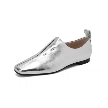 Γυναικεία ίσια παπούτσια  Flats Slip μπεζ Απλά παπούτσια Άνοιξη Φθινοπωρινά απαλά Loafers Τετράγωνη μύτη