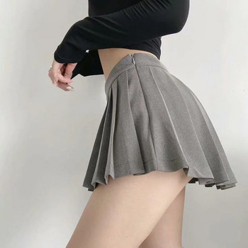 Zoki Секси дамски плисирани поли Висока талия Летни винтидж мини поли Корейски студент по тенис Бяла дизайнерска танцова пола
