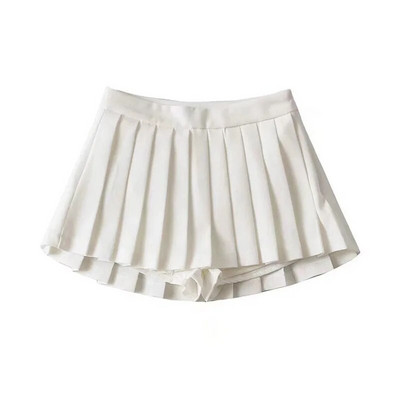 Zoki seksīgi sieviešu kroku svārki ar augstu vidukli Vasaras vintage mini svārki korejiešu tenisa studentu balti izstrādāti deju svārki