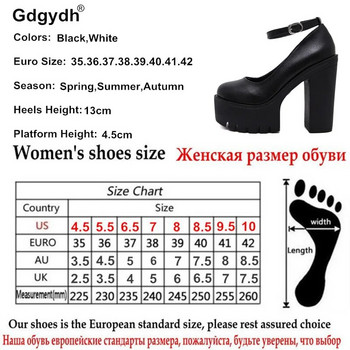 Gdgydh 2022 нови пролетни есенни ежедневни обувки на висок ток секси руслана коршунова помпи на платформа с дебели токчета черно бяло размер 42