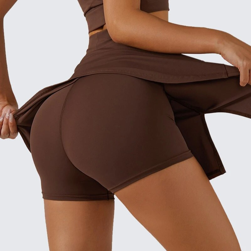Къси панталони Тенис Спортна пола Дамска йога Мини шорта Висока талия Фитнес зала Фитнес танци Къса под полата Голф бадминтон костюм