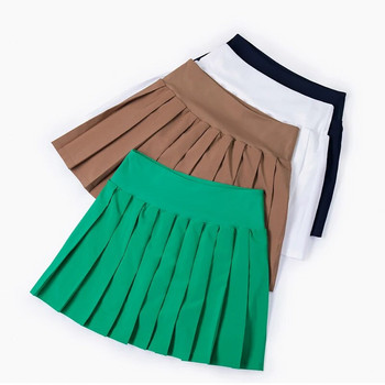 Γυναικεία αθλητική πλισέ φούστα καλοκαιρινή γιόγκα τένις Μίνι παντελόνι φούστα κορίτσι ψηλόμεσο γκολφ μπάντμιντον σορτς κάτω από την τσέπη της φούστας
