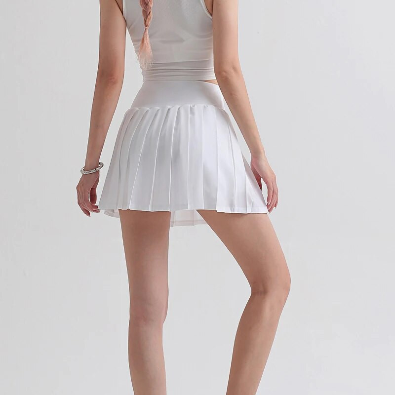 Дамска спортна плисирана пола Лятна йога тенис мини панталон пола момиче висока талия голф бадминтон шорти шорти под джоба на полата