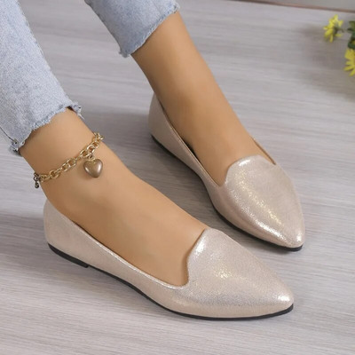 2024 Fashion Slip on Loafers Breathable Stretch Ballet Shallow Flats Γυναικεία παπούτσια βάρκας με μαλακό κάτω μέρος με μυτερό κάτω μέρος συν μέγεθος 43
