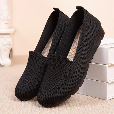Νέα δικτυωτά αναπνεύσιμα αθλητικά παπούτσια Γυναικεία αναπνεύσιμη ελαφριά ολίσθηση σε επίπεδα παπούτσια Γυναικεία Loafers Κάλτσες Γυναικεία παπούτσια Zapatillas Mujer