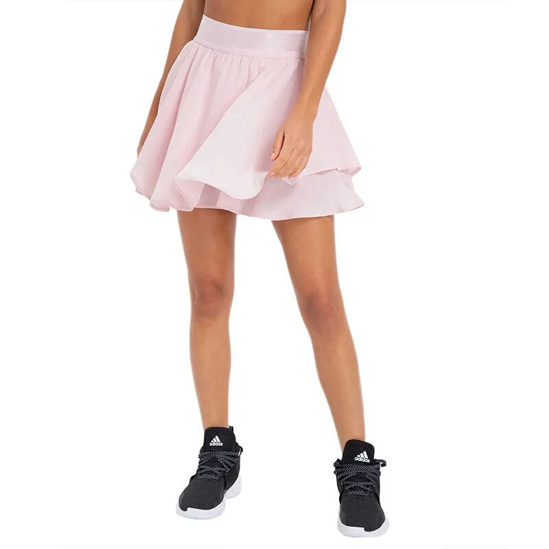 Едноцветна фитнес тенис пола с джоб Дамска изпотяваща спортна къса пола Цялостно обучение Фитнес джог Бързосъхнеща