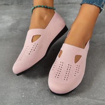 Дамски обувки с равни обувки Пролетни едноцветни удобни ежедневни дамски обувки Дамски обувки с приплъзване на балетки Дамски обувки с равни обувки за ходене
