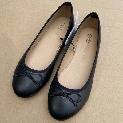 Elegáns Bowknot Balerina női, lapos, kerek orrú, kényelmes, felcsúsztatható női naplopók Bőr, öszvércipők