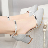 Zapatos Dama női divat kiváló minőségű ezüst esküvői magassarkú cipő Női Golden Party Night Club pumpák tavaszra G5574