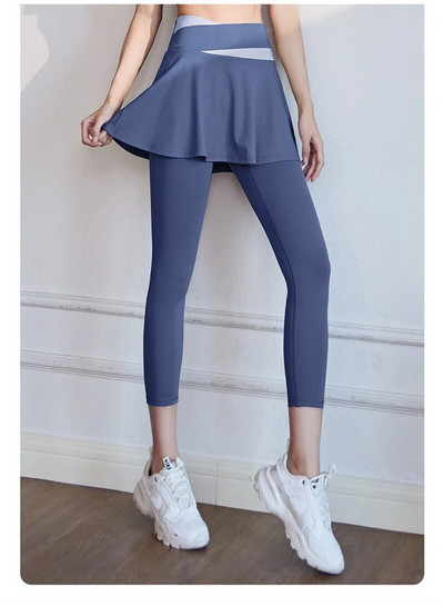 Aiithuug Kereszt derékpánt Szoknyás Leggings Jóga Golf Szoknyák Golf Skorts Teniszruha Tenisz Skort Drape Puha Aktív Sportok