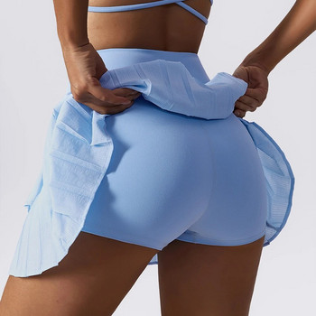WISYOA Тенис пола с къси панталони Плисирана мини пола за жени Защитни шорти под полата Фитнес зала за голф Тенис