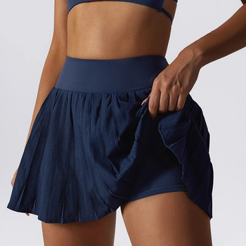 WISYOA Тенис пола с къси панталони Плисирана мини пола за жени Защитни шорти под полата Фитнес зала за голф Тенис