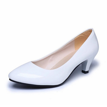 2023 Женски помпи Голи дамски обувки с плитка уста Модни офис работни обувки Сватбени партита Дамски обувки на нисък ток Дамски есенни обувки