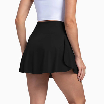 CHRLEISURE Γυναικεία φούστα τένις Crossover Πλισέ φούστα με τσέπες Ελαστική αναπνεύσιμη σκόρτσ γκολφ προπόνηση Αθλητικό αθλητικό σορτς