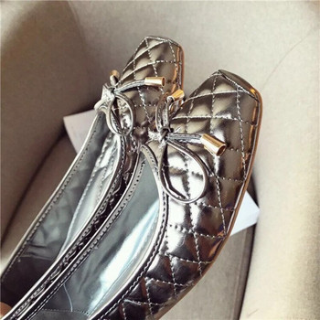 2023 г. Европейски и американски модни елегантни дамски обувки Joker Bow Square Head Плитки боб Плоски обувки Дамски черни работни обувки.