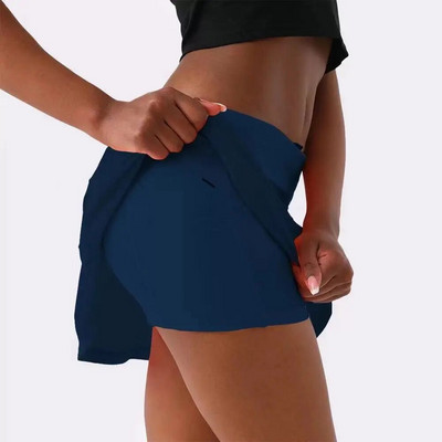 Fehér Teniszszoknya Női Sport Tenisz Tánc Redős szoknya Fitness Gyorsan száradó Női Futó Skort Jóga Fitness Szoknyák